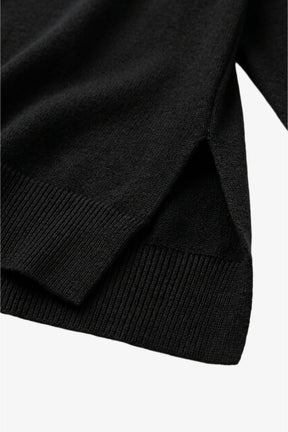 Drop-Shoulder Polo Pullover