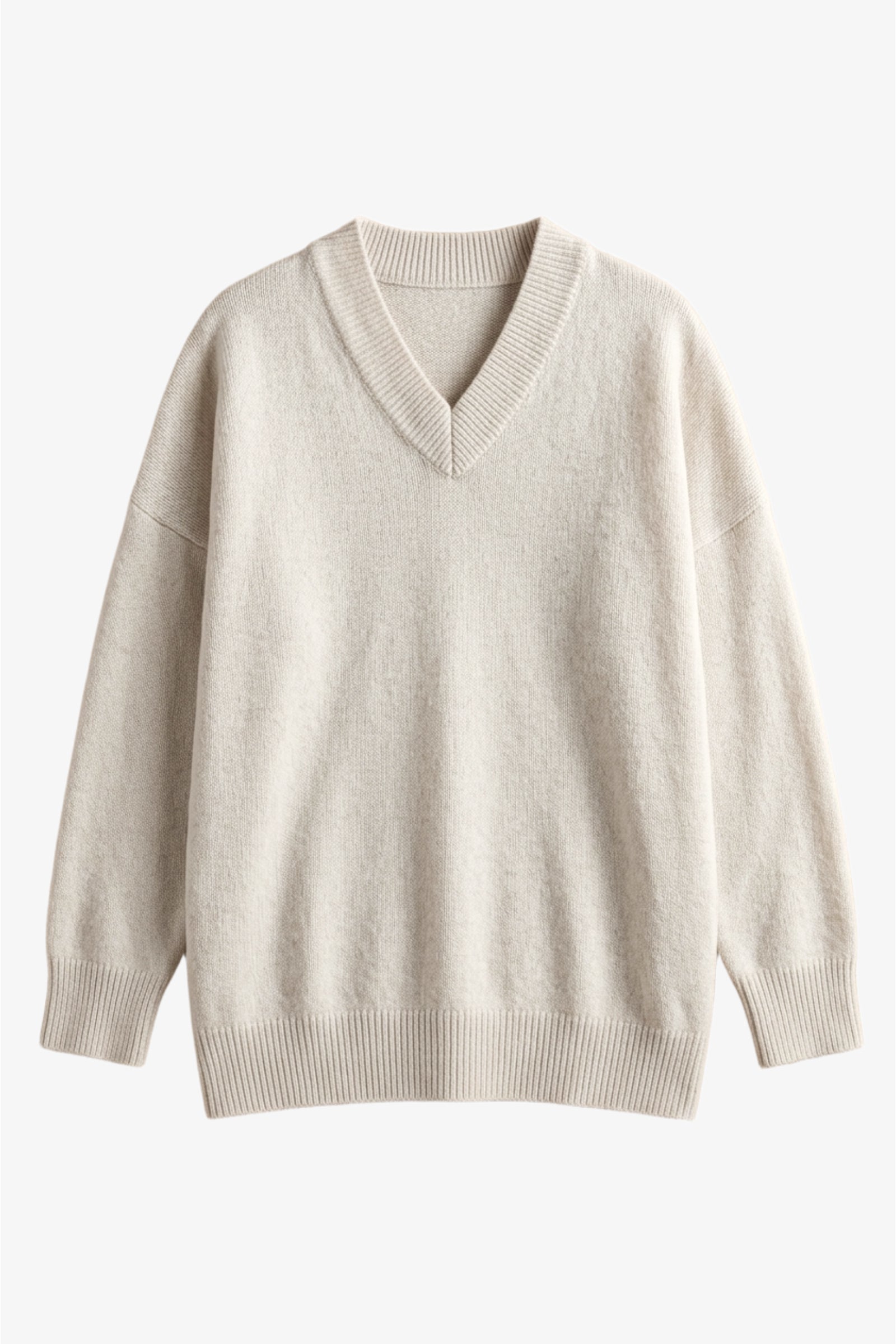 Ribbed-Trim Knit Pullover