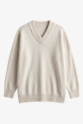 Ribbed-Trim Knit Pullover