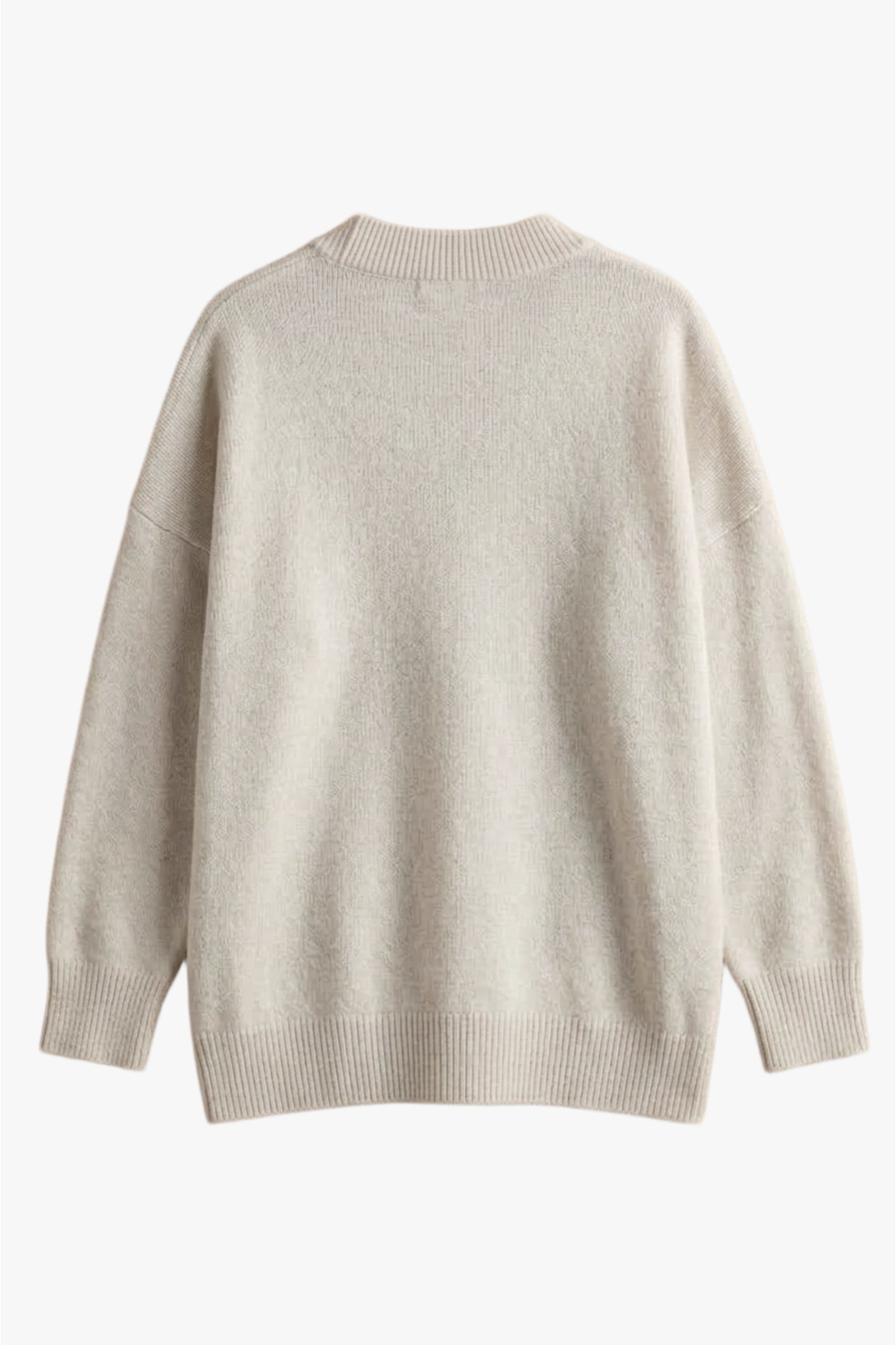 Ribbed-Trim Knit Pullover