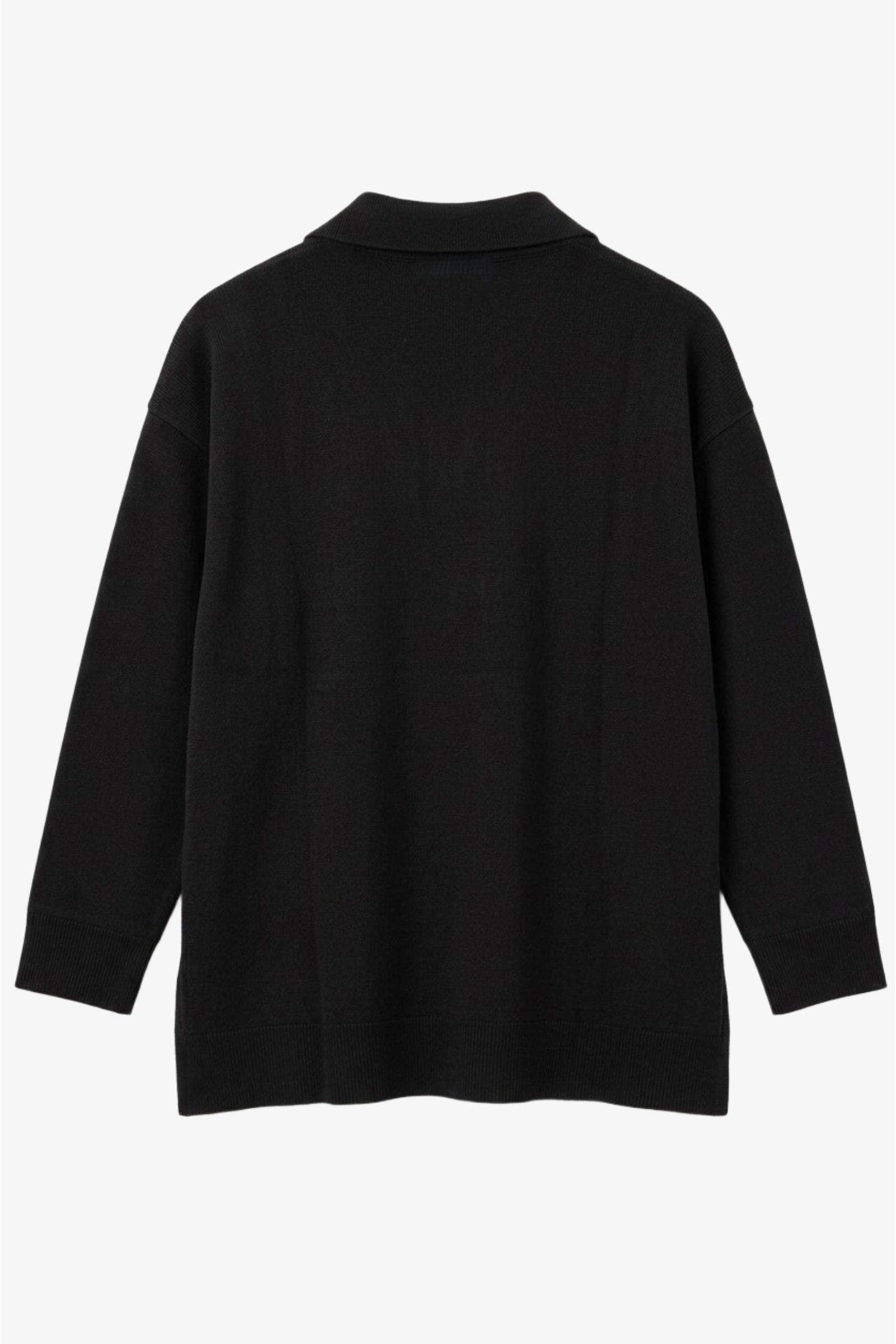 Drop-Shoulder Polo Pullover