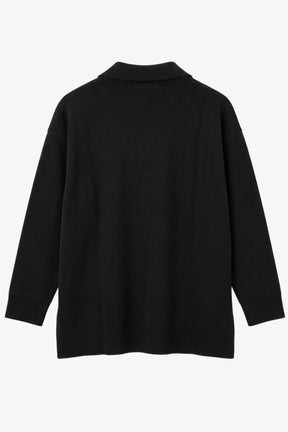 Drop-Shoulder Polo Pullover
