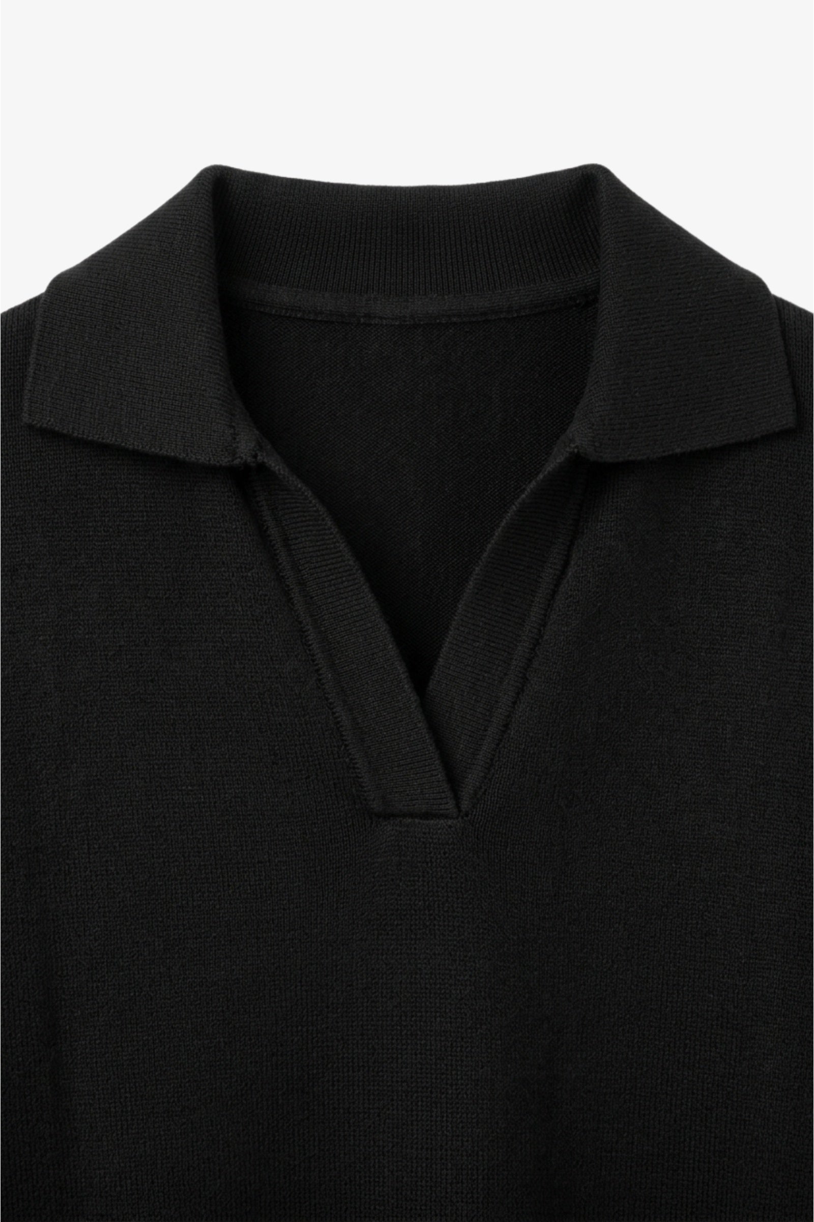 Drop-Shoulder Polo Pullover