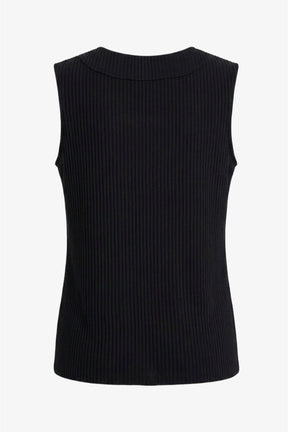 Ribbed V-Neck Blouse