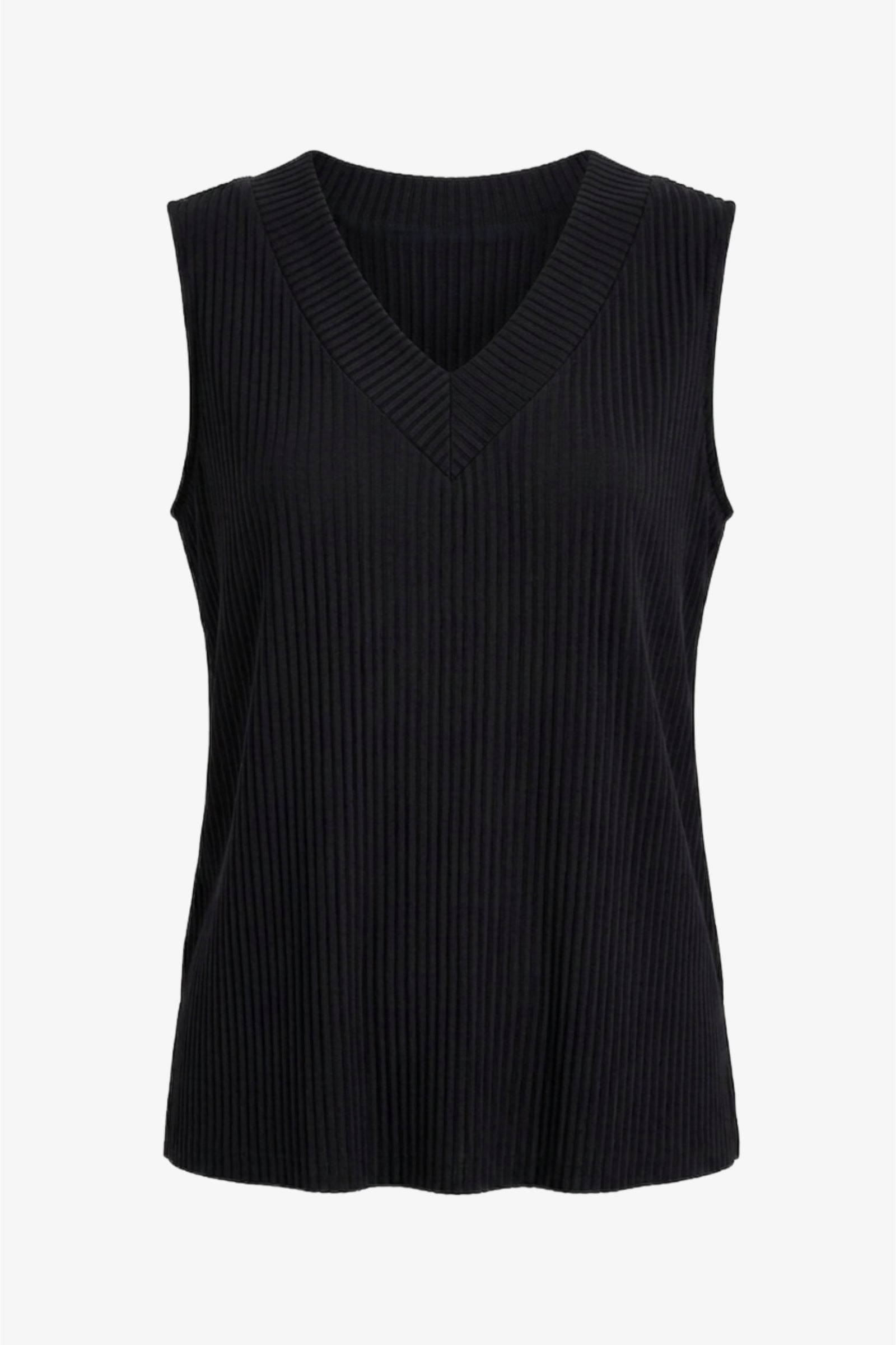 Ribbed V-Neck Blouse