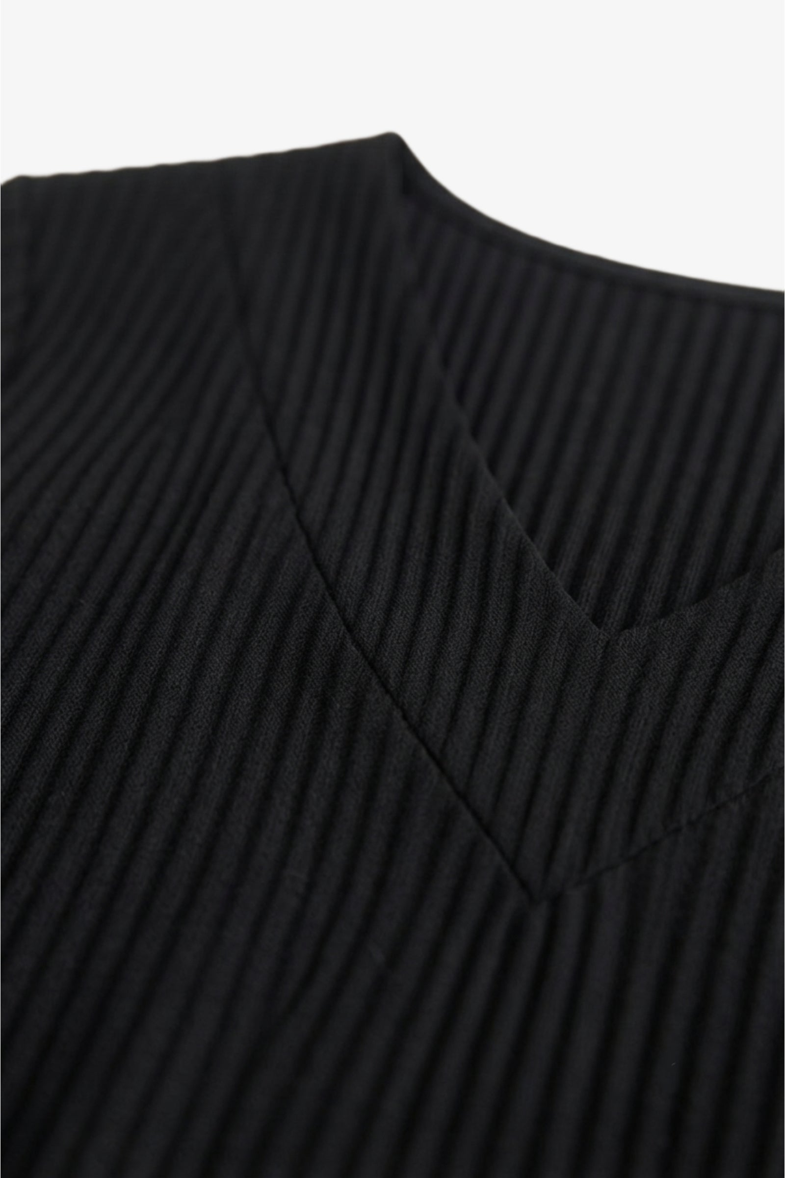 Ribbed V-Neck Blouse