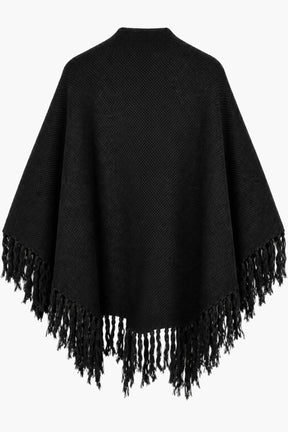 Fringed Trim Poncho