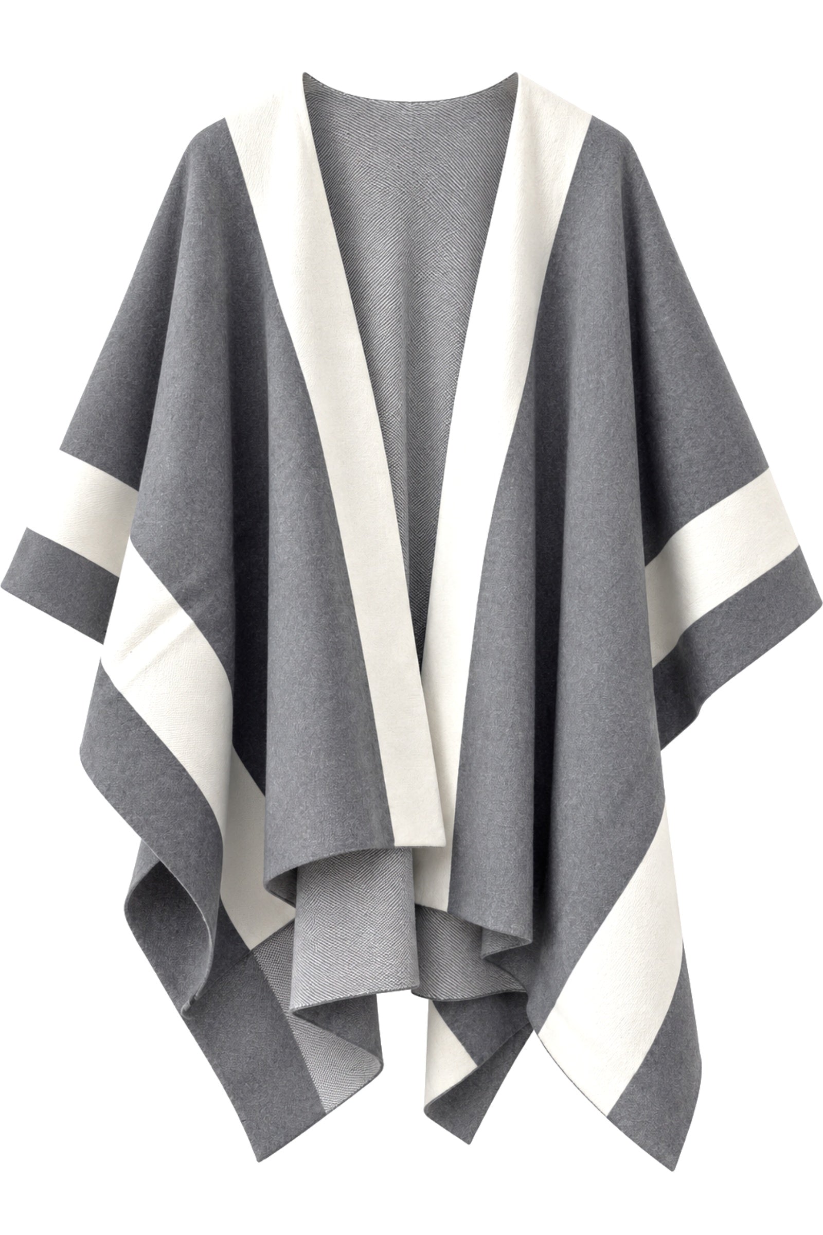 Striped Asymmetrical Poncho