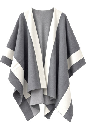 Striped Asymmetrical Poncho