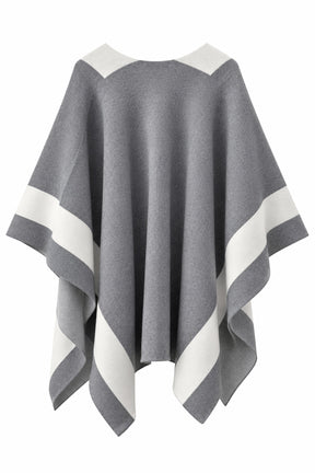 Striped Asymmetrical Poncho