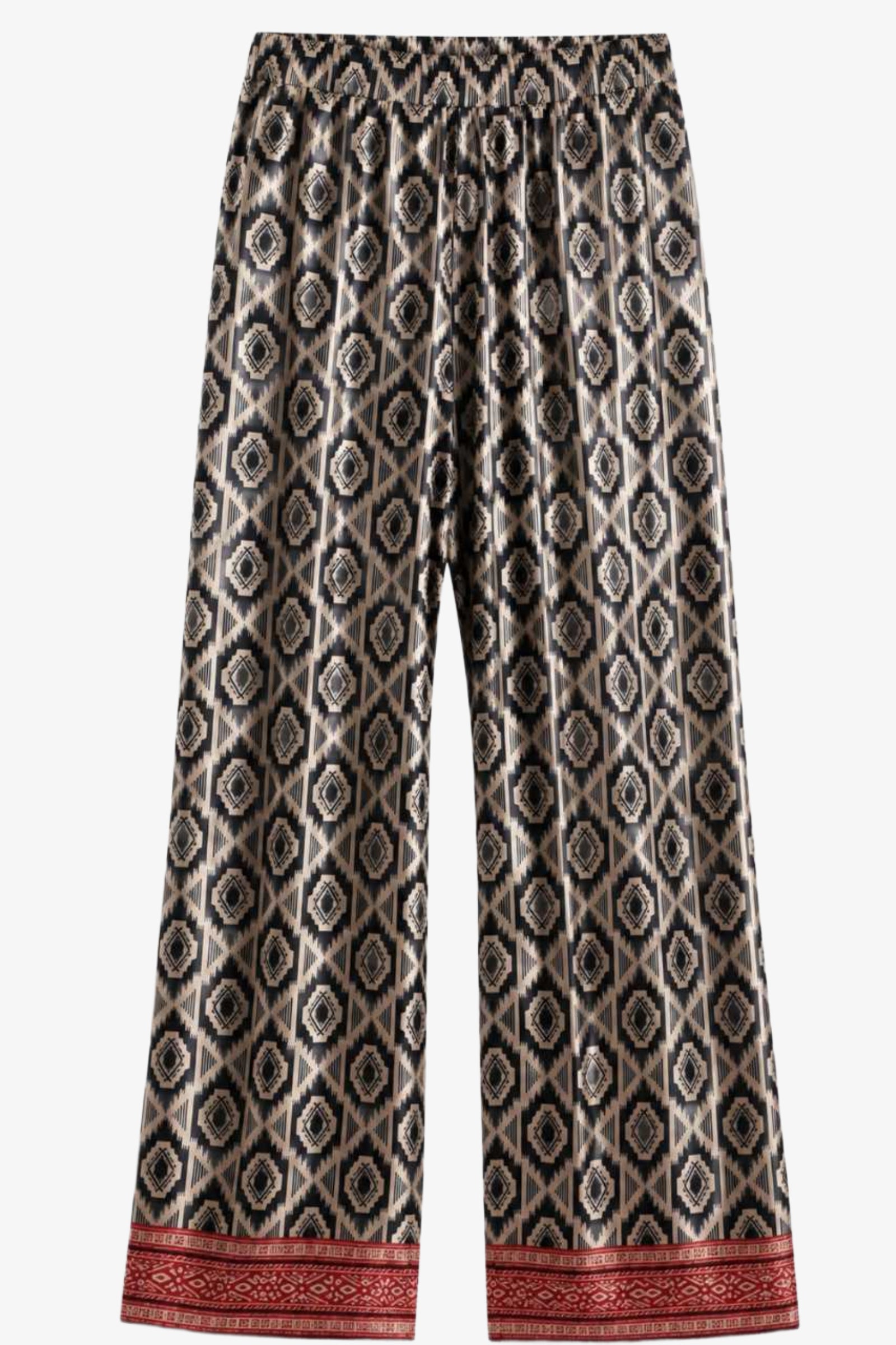 Geometric Satin Beach Pants