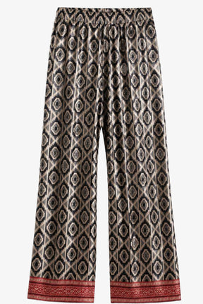 Geometric Satin Beach Pants