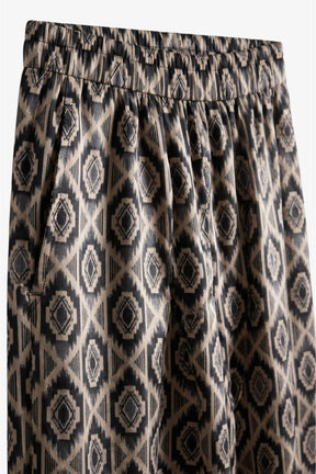 Geometric Satin Beach Pants