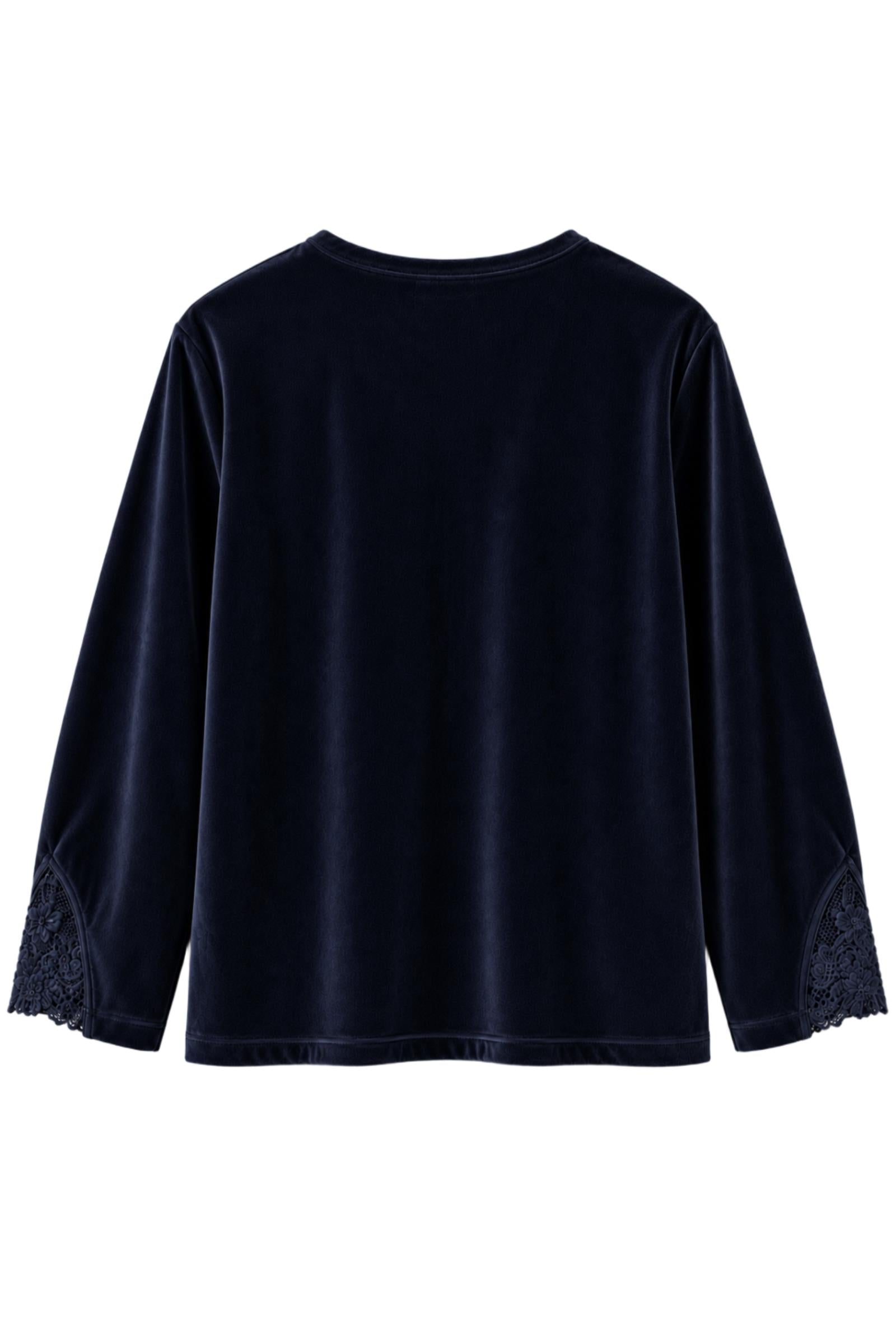 Lace-Trim Velvet Pyjama