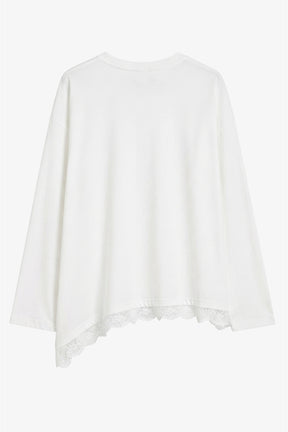 Lace Trim Asymmetric Top