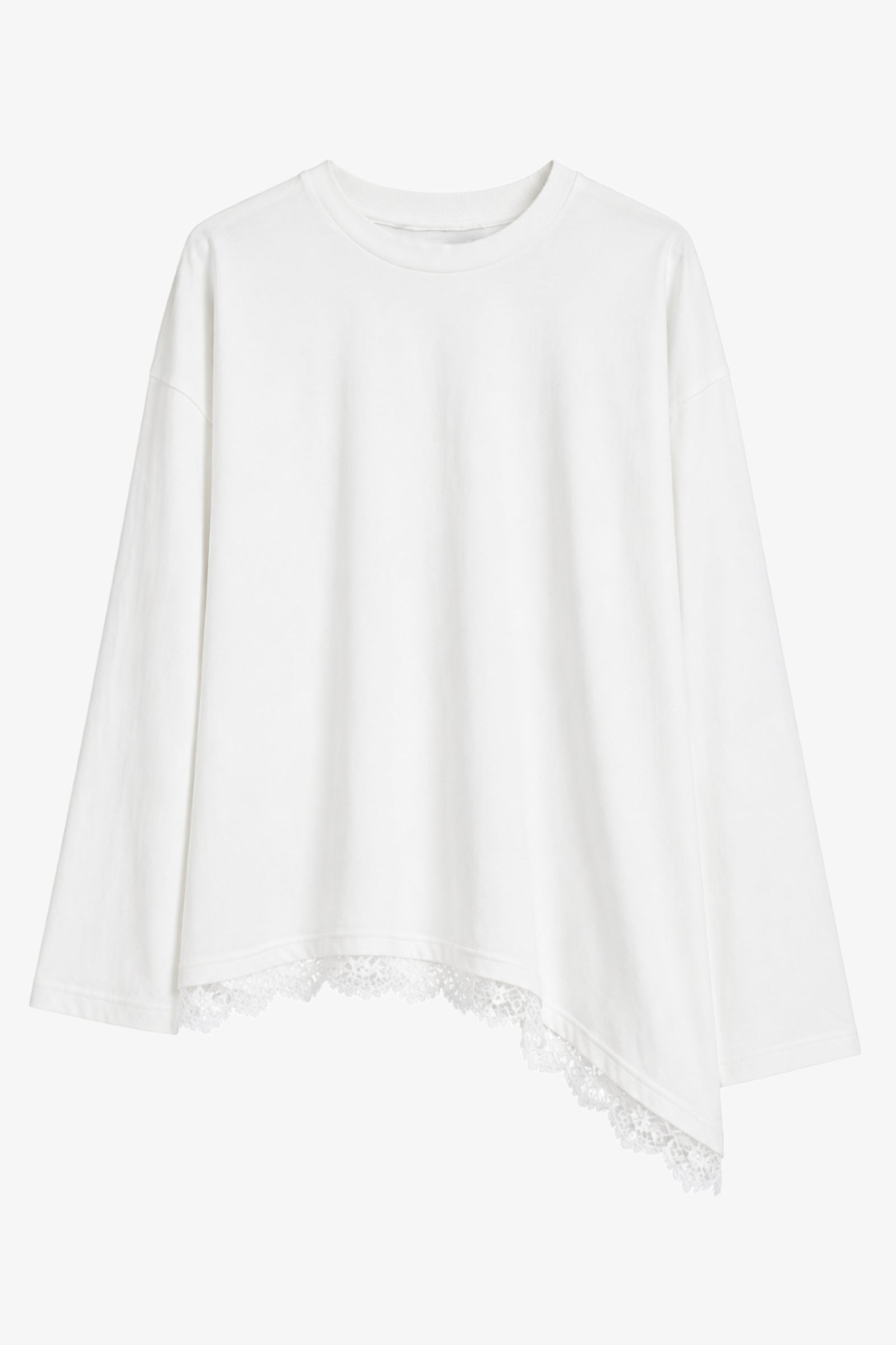 Lace Trim Asymmetric Top