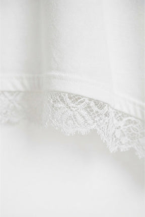 Lace Trim Asymmetric Top
