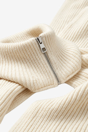 Half-Zip Ribbed Scarf