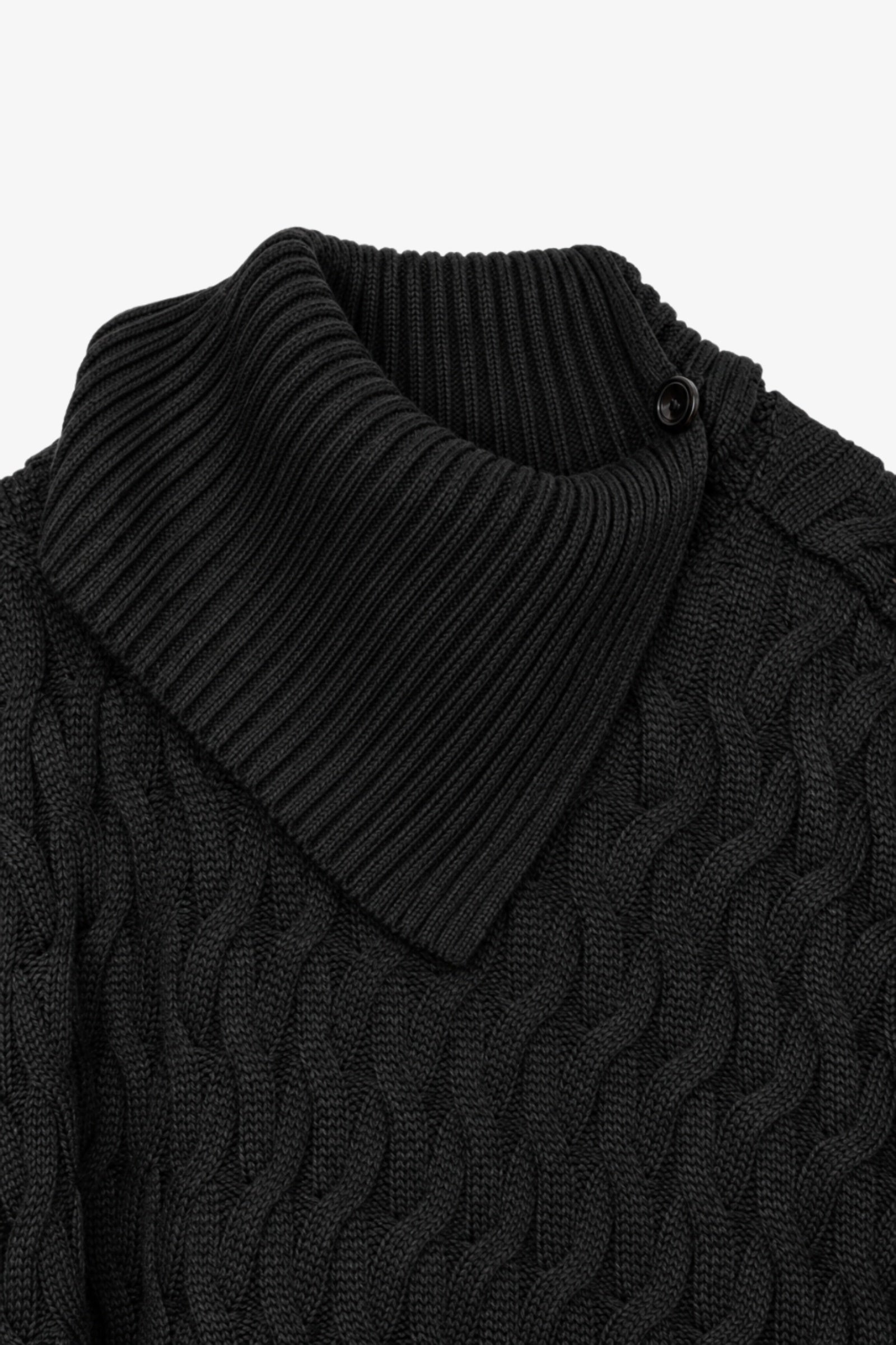 Cable-Knit Asymmetric Poncho