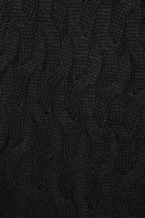 Cable-Knit Asymmetric Poncho