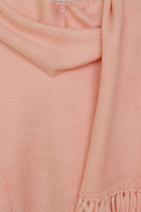 Detachable-Scarf Relaxed Pullover