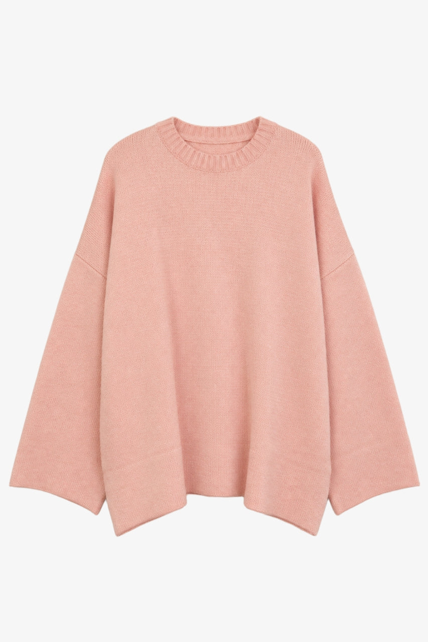 Detachable-Scarf Relaxed Pullover