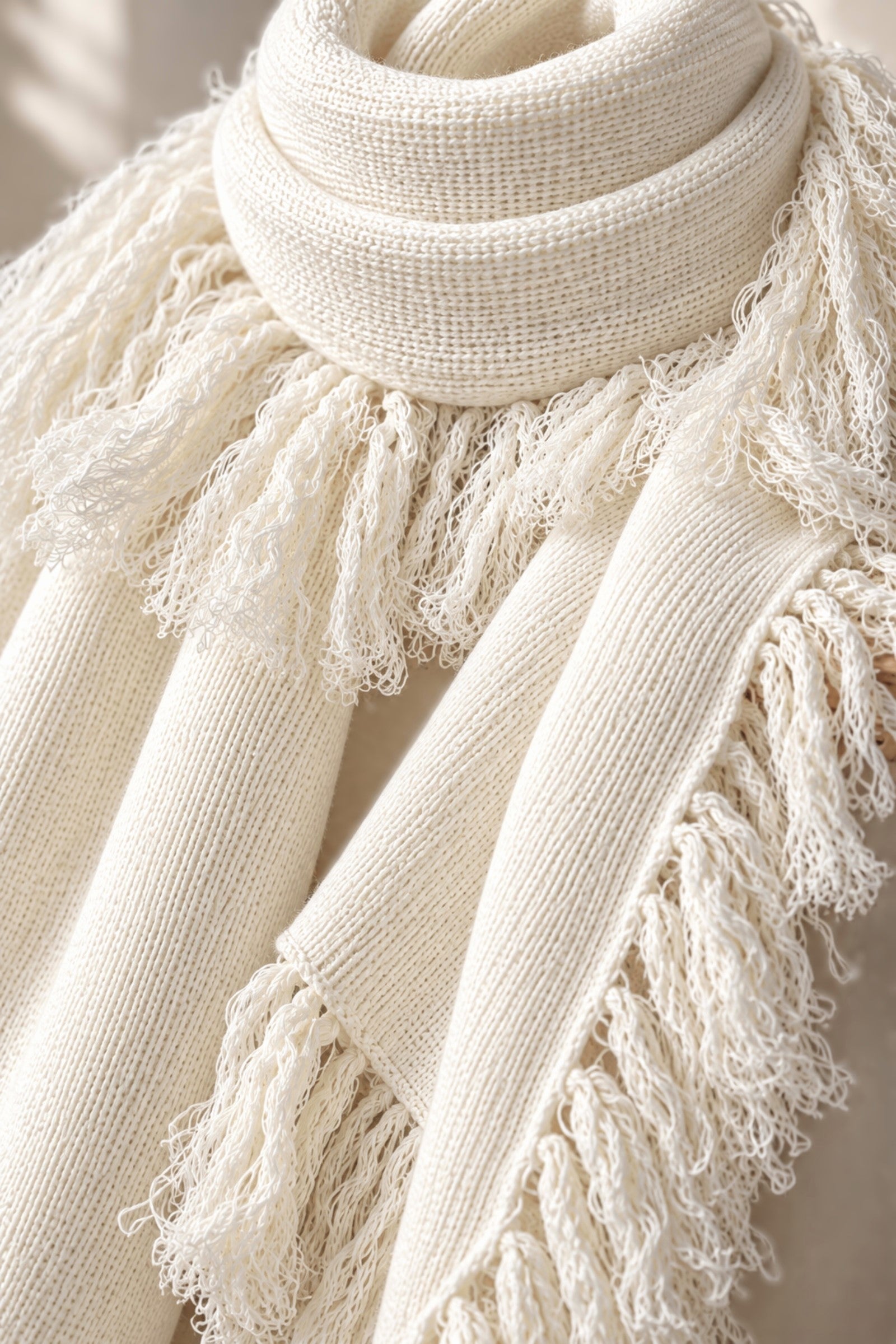 Fringed Knit Scarf