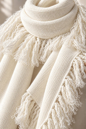 Fringed Knit Scarf