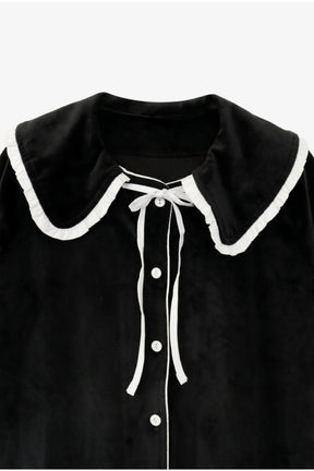 Sailor Collar Velvet Pyjama