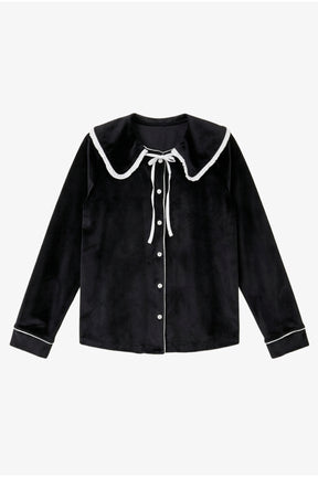Sailor Collar Velvet Pyjama