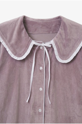 Sailor Collar Velvet Pyjama
