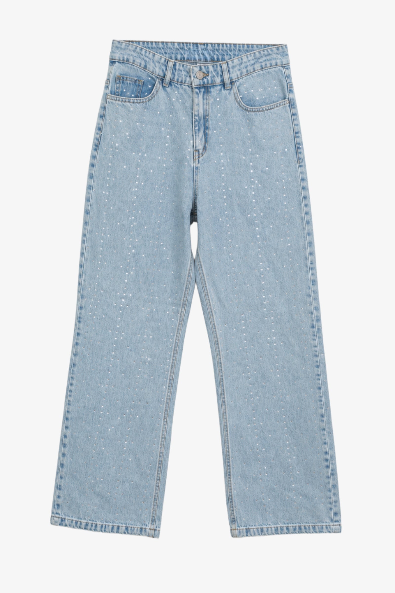 Rhinestone Denim Pants