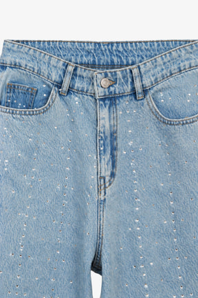 Rhinestone Denim Pants
