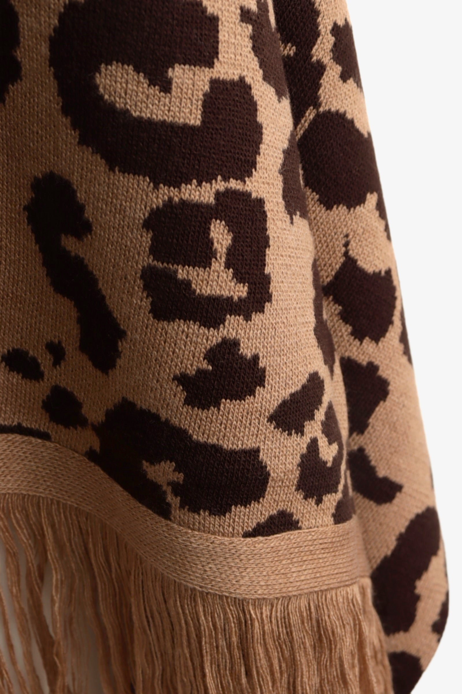 Leopard Fringed Wrap Scarf