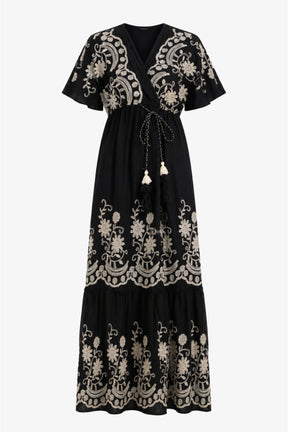 Wrap-Style Bodice Dress