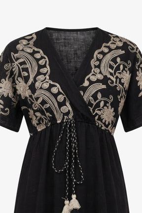Wrap-Style Bodice Dress