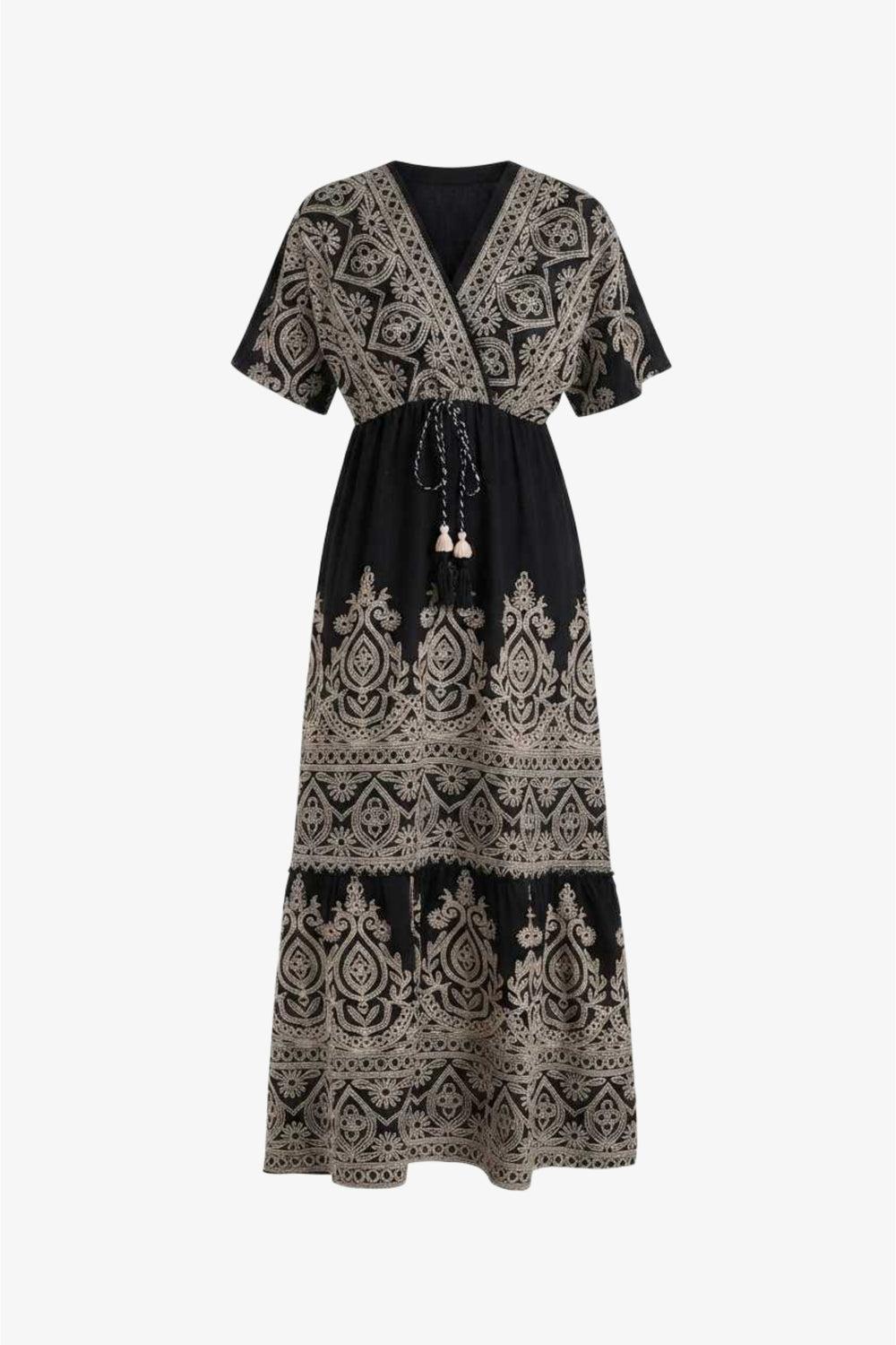 Tassel-Tie Maxi Dress