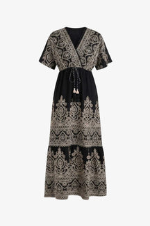 Tassel-Tie Maxi Dress