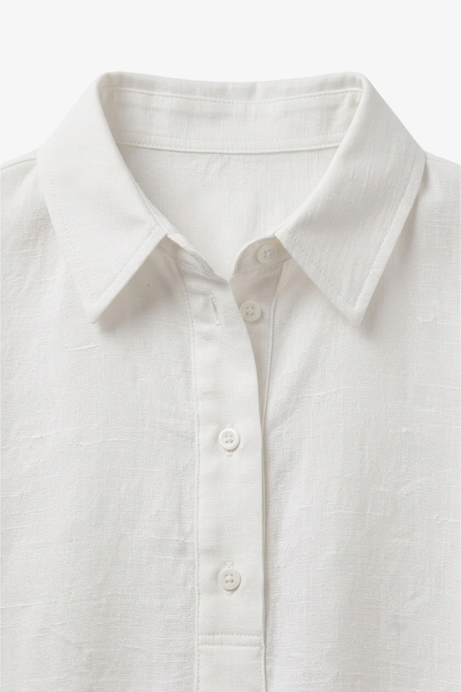 Half-Placket Cropped Shirt