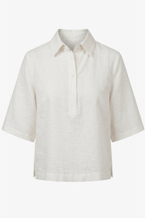 Half-Placket Cropped Shirt