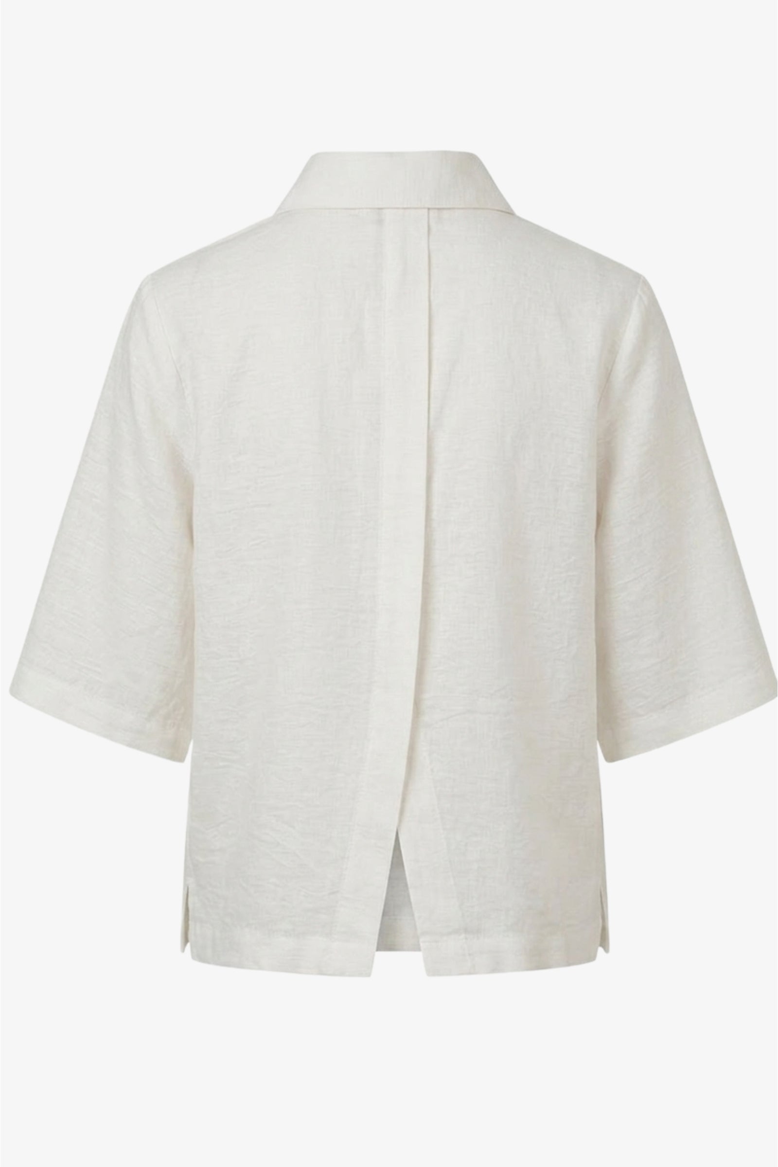 Half-Placket Cropped Shirt