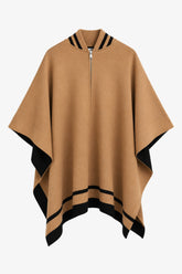 Zip-Up Knit Poncho
