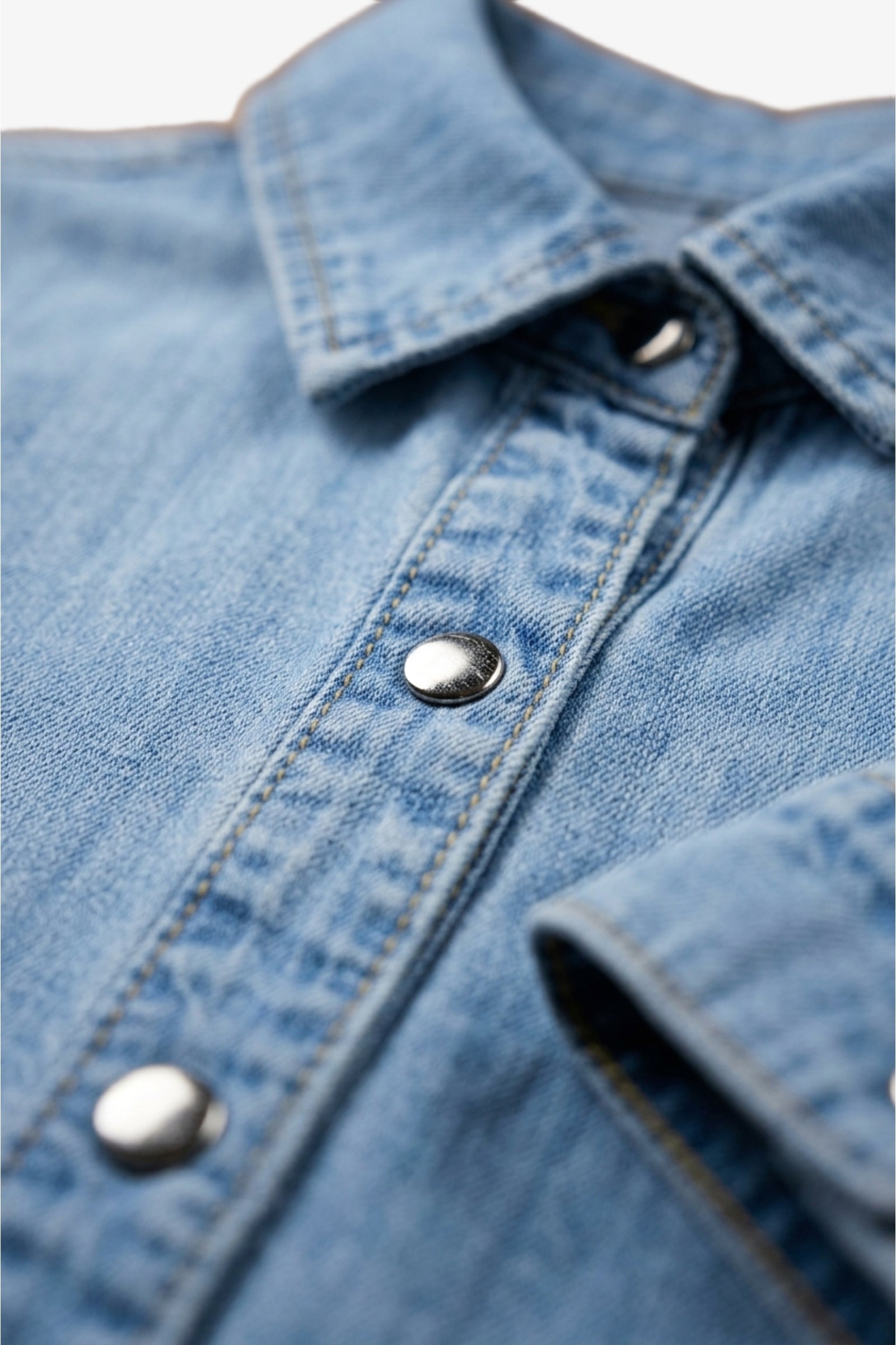 Snap-Button Denim Shirt