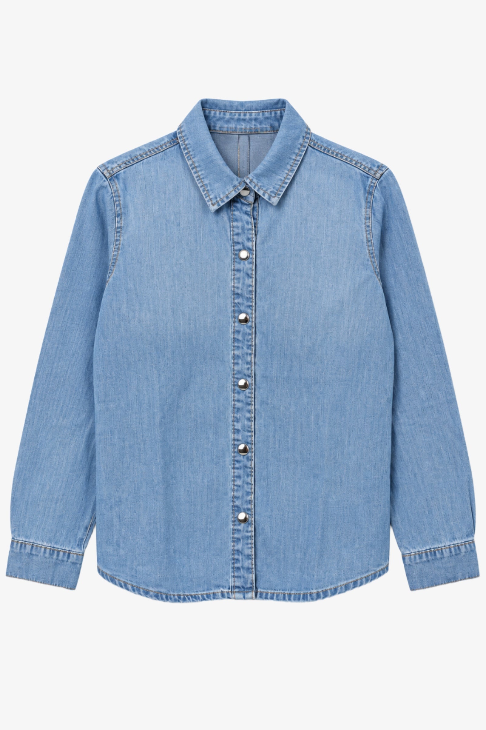 Snap-Button Denim Shirt