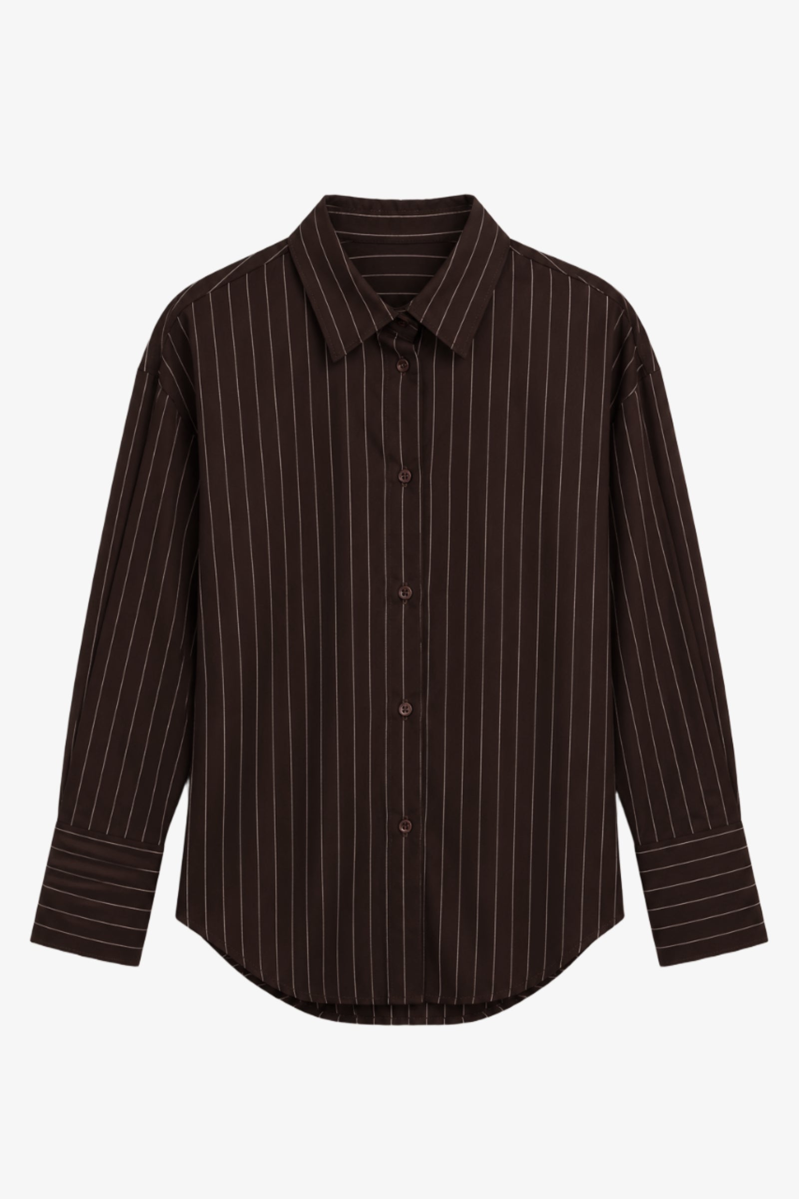 Drop-Shoulder Pinstripe Shirt