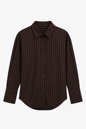 Drop-Shoulder Pinstripe Shirt