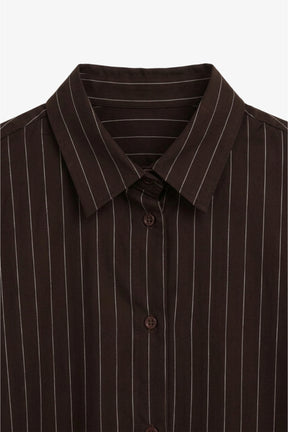 Drop-Shoulder Pinstripe Shirt