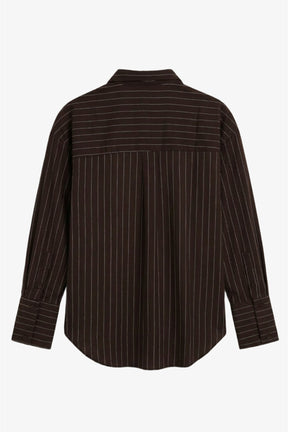 Drop-Shoulder Pinstripe Shirt