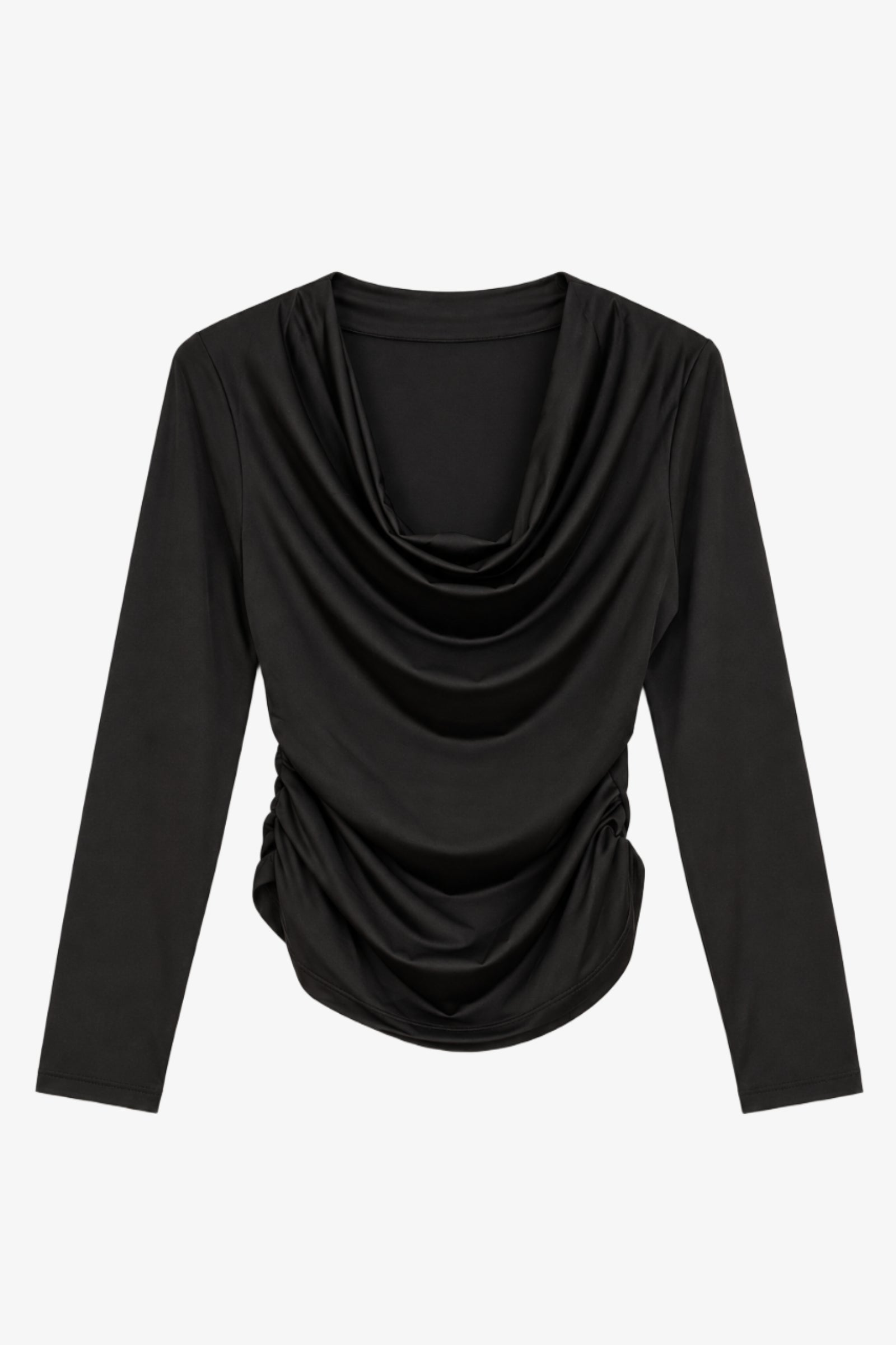 Cowl-Neck Ruched Top