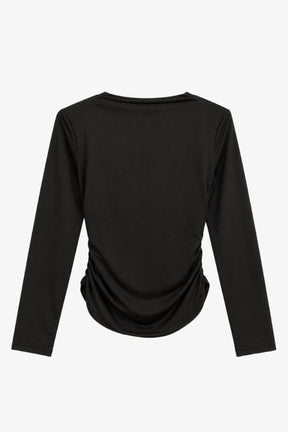 Cowl-Neck Ruched Top